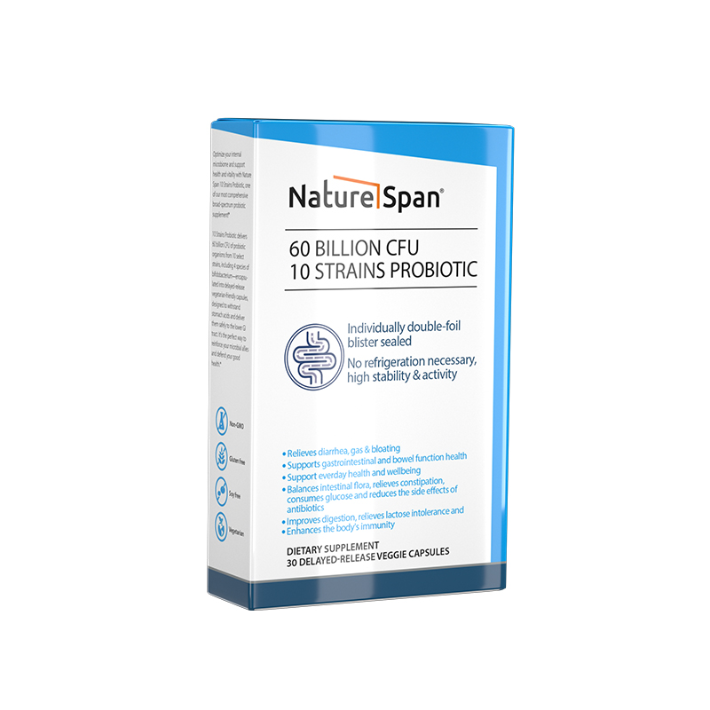 10种超级复合益生菌600亿活菌肠胃道胶囊30粒NatureSpan倍能适
