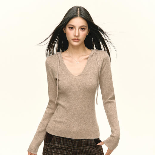 Ariseism 美式复古连帽修身连帽毛衣女秋季新款 商品图2