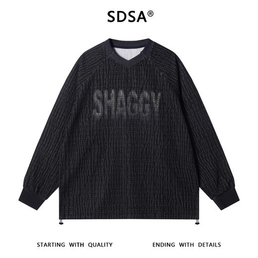 51999SDSA秋冬新款痞帅男装时尚胸前字母印花圆领卫衣下摆松紧百搭上衣 商品图1