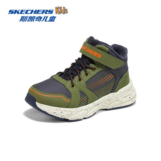 斯凯奇男童黑曜绒绒靴冬季加绒保暖棉鞋户外防滑运动鞋 商品图1