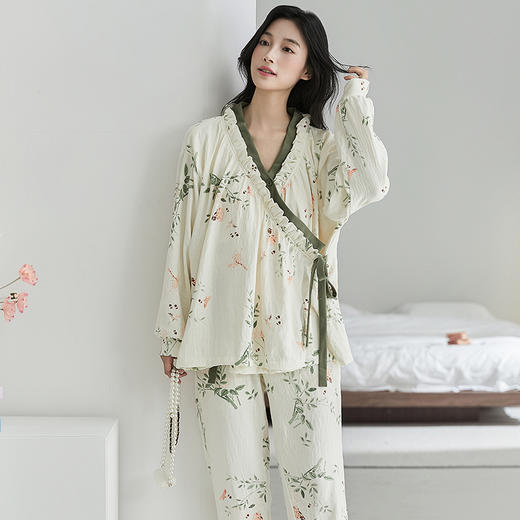 昕芬儿--新中式印花棉家居服 | 舒适透气轻盈 亲肤丝滑不跑杯 自带隐形胸垫 丝滑软糯触感 男女款都有 商品图1