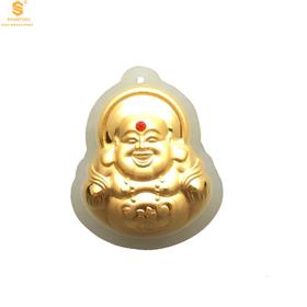 【品牌授权】【香港周六福】黄金钻石首饰 金镶玉-大宝石佛