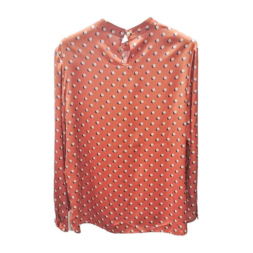 VIVIAN LIU薇薇安刘A2513001 春季女装法式层叠波点立领套头衬衫 商品图1