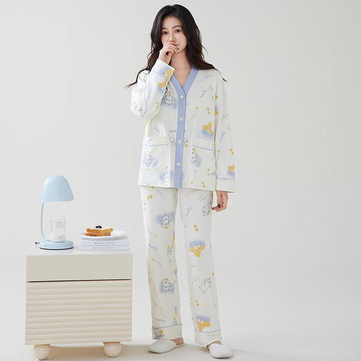 昕芬儿--新中式印花棉家居服 | 舒适透气轻盈 亲肤丝滑不跑杯 自带隐形胸垫 丝滑软糯触感 男女款都有 商品图12