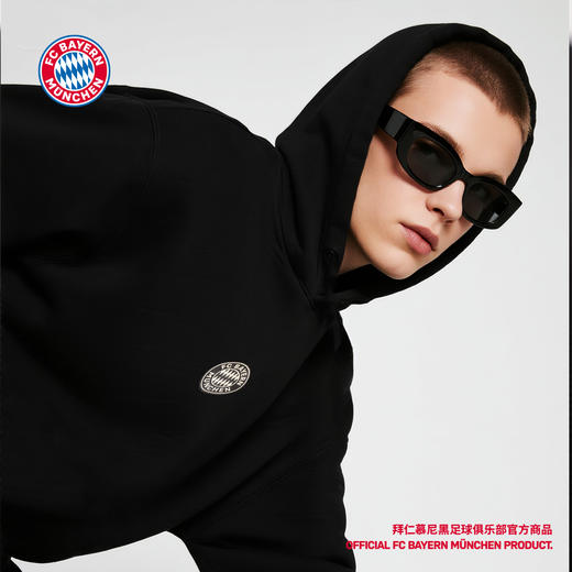 【官方正版】拜仁足球俱乐部丨黑色字母帽衫秋季新款连帽卫衣潮流 商品图2