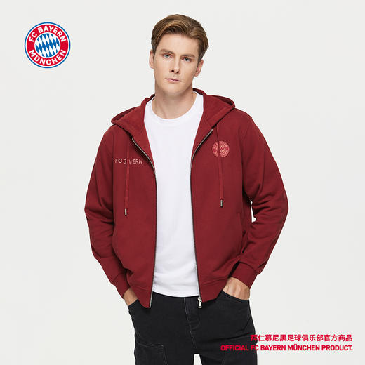 【官方正版】拜仁足球俱乐部丨深红连帽卫衣男女款运动休闲外套 商品图3