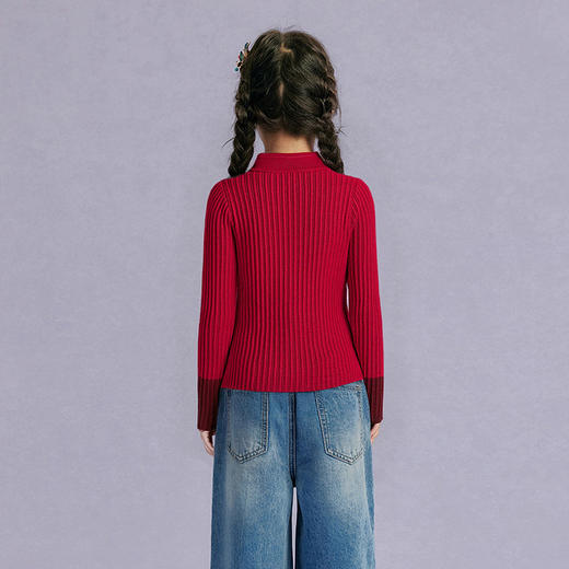 笛莎Deesha观山见女童毛衣2025冬女童毛衣 商品图4