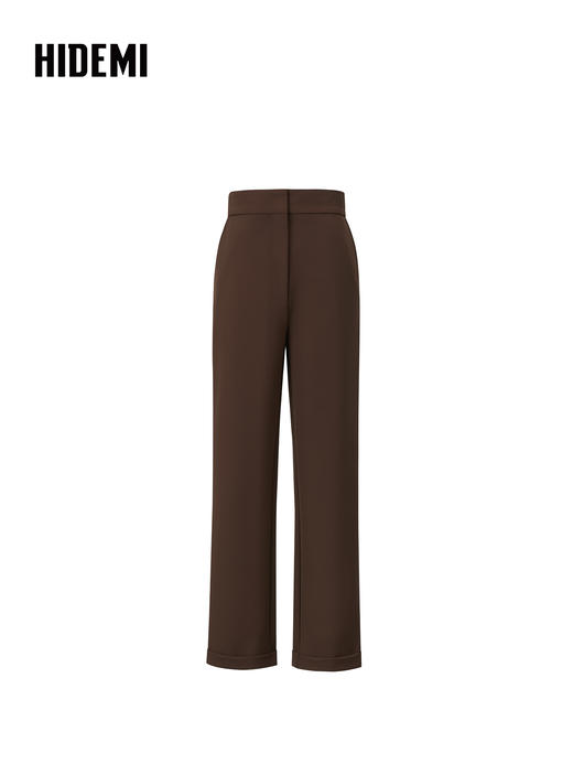 超显瘦极简铅笔裤九分卷边西裤 黑色/生巧 商品图5