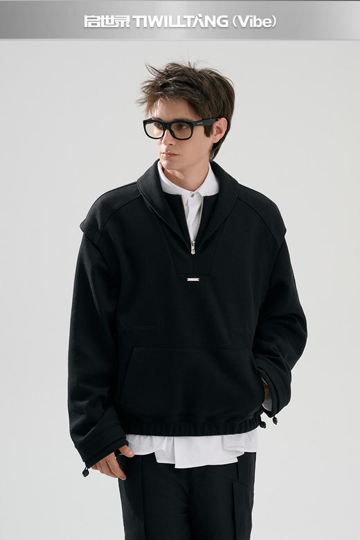 启世录TIWLLTANG“桓黎御宇”街头序章旧时光标束感锋芒抽绳卫衣 商品图5