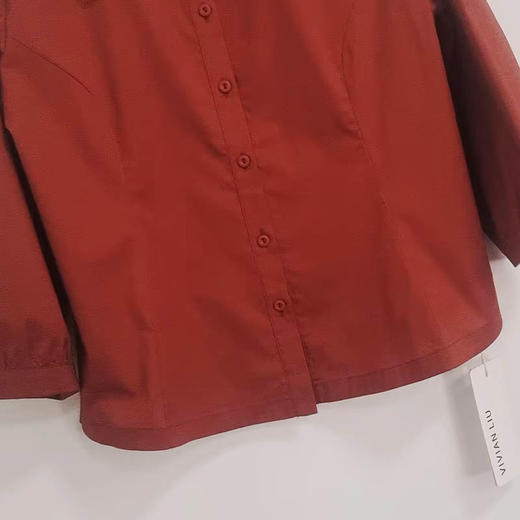 VIVIAN LIU薇薇安刘F2543001秋季女装新款小盆领七分袖收腰衬衫 商品图3