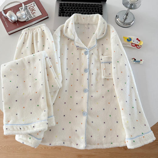 【珊瑚绒睡衣】女冬天加绒可爱少女网红风秋冬季新款法兰绒家居服。rc 商品图6