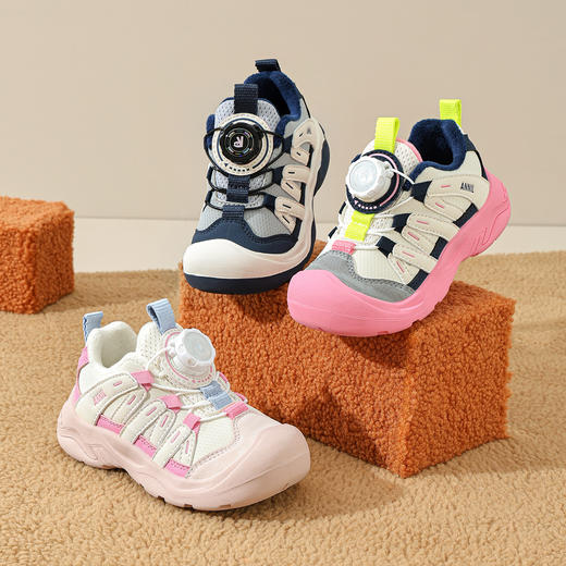 ANNIL/安奈儿童鞋男女童冬季运动鞋儿童绒绒靴保暖二棉鞋旋钮加绒运动鞋HM5405614 商品图3