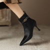 【预售5天】新款尖头细跟高跟短靴女时尚马毛百搭舒适瘦瘦靴侧拉链时装靴HP&A2565-1 商品缩略图3