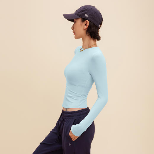 跃牌【周游世界】秋冬新款瑜伽服女运动长袖T恤修身显瘦上衣TP0945 商品图3