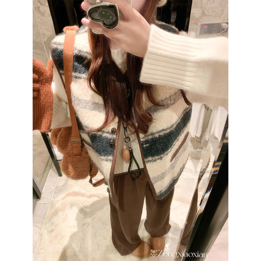 <曾小咸推荐>韩系撞色圆领马甲 商品图1