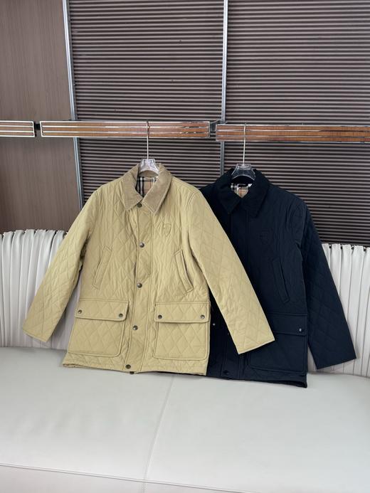 巴家25新品女士灯芯绒翻领格纹外套棉服 商品图0