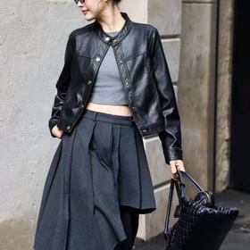 2025 秋冬新款 复古立领 机车风 PU皮衣皮夹克外套！