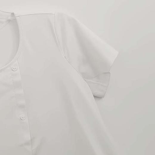 VIVIAN LIU薇薇安刘D2457310 夏季新款圆领斜排纽扣短袖针织T恤 商品图2