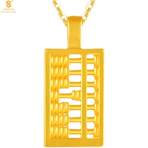 【品牌授权】【香港周六福】黄金钻石首饰 5D足金吊坠黄金万两算盘（附赠K金项链） 商品图1