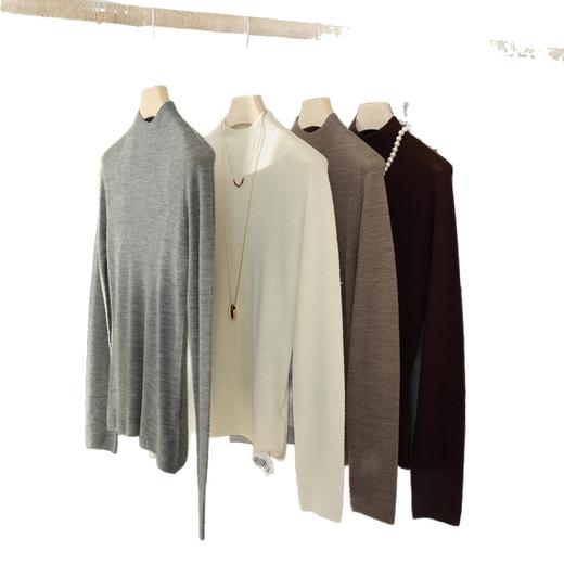 可机洗！60支超细精纺全羊毛衫鱼骨纹显瘦无缝针织衫女秋新款！ 商品图5