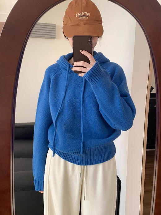 【YW】无忧购 【甄选】韩系秋冬抽绳连帽设计感卫衣针织衫宽松慵懒套头女式毛衣 412-17（截单后3-5天发货） 商品图10