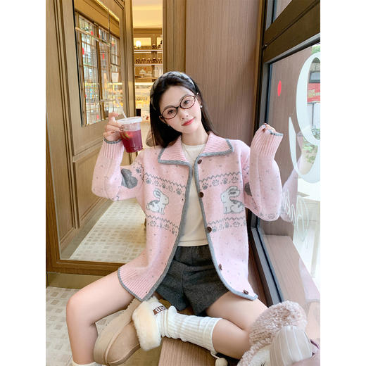 <曾小咸推荐>3.22现货秒杀 ！微信超特价！韩系撞色翻领毛衣开衫  日常189.99 立减100 秒杀89.99！！毛呢短裤秒杀59.99！ 商品图2