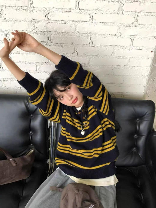 韩国条纹polo 商品图2