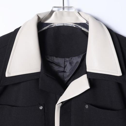 G703SDSA男士秋冬新款痞帅男装时尚多口袋拼皮翻领夹克外套百搭宽松 商品图2