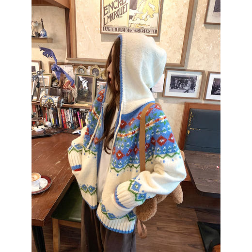 <曾小咸推荐>秋冬费尔岛连帽毛衣 商品图2