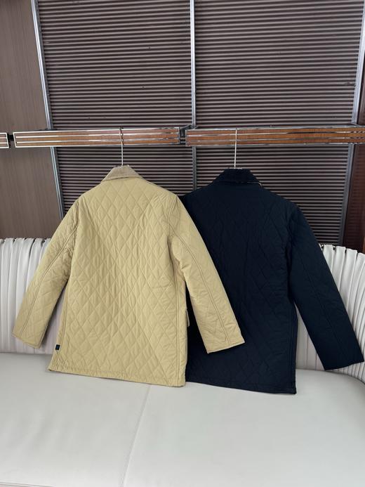 巴家25新品女士灯芯绒翻领格纹外套棉服 商品图3