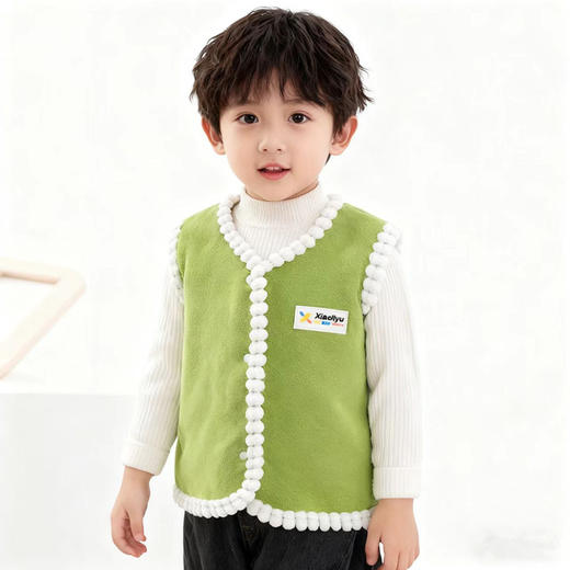 【39任选2件】【49任选2件】书香小鲤鱼儿童加绒加厚马甲中小童秋冬新款保暖背心坎肩男女童宝宝外穿洋气80-160 商品图3