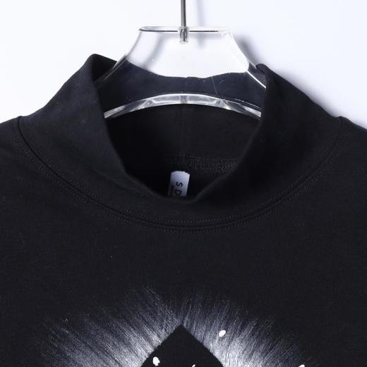 T4909SDSA男士秋冬新款痞帅男装街头泼墨十字印花半高领长袖T恤百搭潮 商品图2