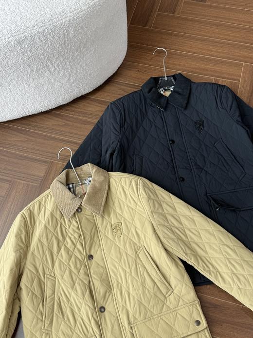 巴家25新品女士灯芯绒翻领格纹外套棉服 商品图5