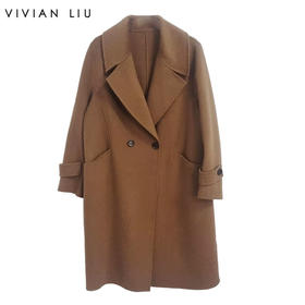 VIVIAN LIU薇薇安刘A2559307秋季女装新款翻领宽松贴兜大衣