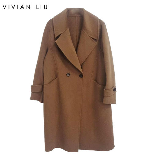 VIVIAN LIU薇薇安刘A2559307秋季女装新款翻领宽松贴兜大衣 商品图0