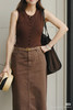 1017-4 独家圆正 小禾 土壤系列牛仔成衣染咖色 半身裙 商品缩略图10