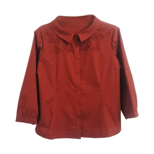 VIVIAN LIU薇薇安刘F2543001秋季女装新款小盆领七分袖收腰衬衫 商品图4