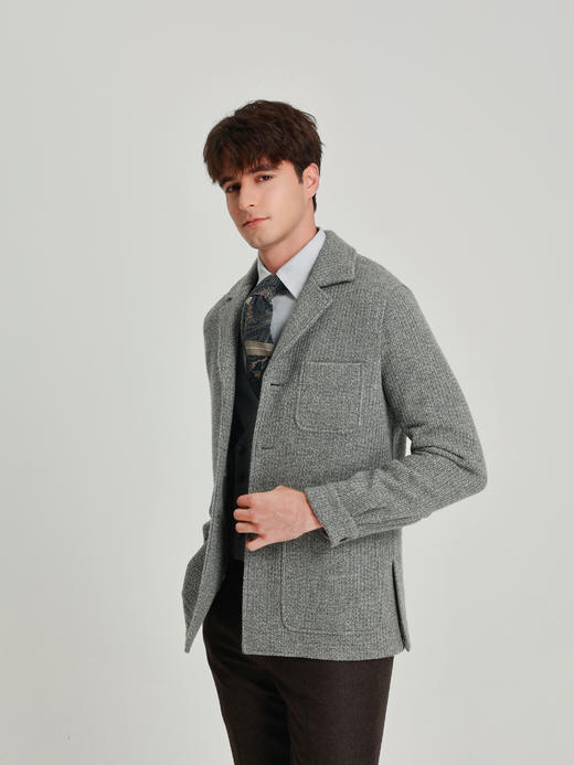 callisto海豚灰羊毛羊绒外套 商品图3