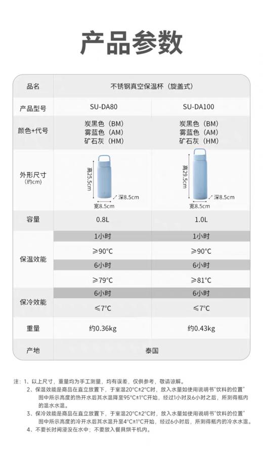 【6F】象印大容量不锈钢外出便携保温杯DA80/100 商品图12