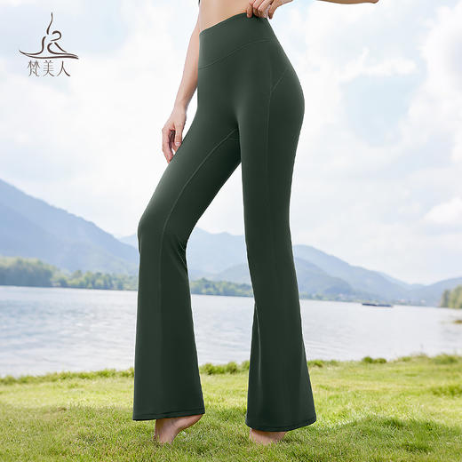 梵美人 F9077 金标莱卡 高腰 无尴尬线  温暖棉感  喇叭长裤 商品图0