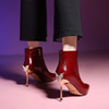 【预售5天】法式真皮水钻蝴蝶洋气高跟鞋女秋冬新款尖头细跟百搭时装靴女短靴XC&S302 商品缩略图2