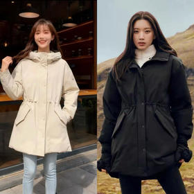 1017-1 韩国单 纯圆正 可以户外可以日常 两棵树 女士派克羽绒服 保暖不臃肿 夯实且耐造