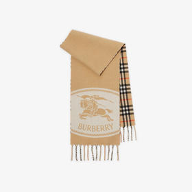 BURBERRY 巴宝莉 中性双面两用骑士印章羊绒围巾 格子 8109751 A2021