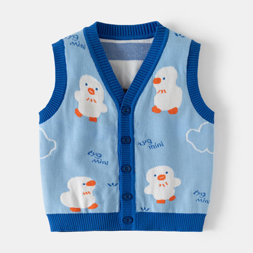 【79元2件】儿童双层棉线针织毛衣背心 秋冬百搭毛衣马甲 商品图9