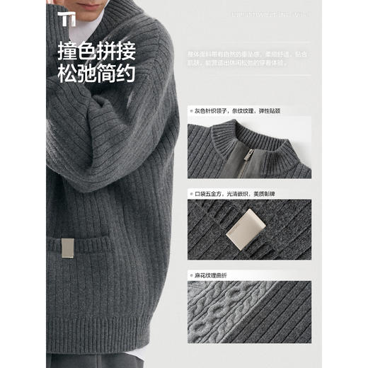 启世录TIWILLTANG“雾都往事”都市色块象限重构秋日絮语拼接开衫 商品图1