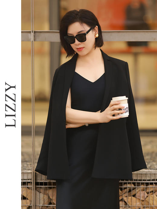 老钱风都市通勤宽松醋酸长袖西装外套8173 商品图3