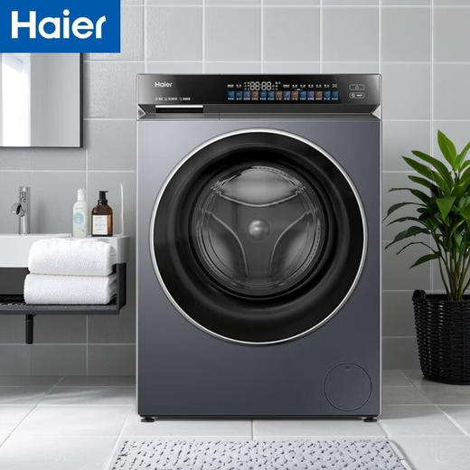 海尔直驱变频10公斤家用全自动超薄嵌入精华洗1.12洗净比滚筒洗衣机 10KG滚筒单洗XQG100-BE839 商品图1