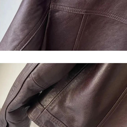 2025 秋冬新款 复古立领 机车风 PU皮衣皮夹克外套！ 商品图4