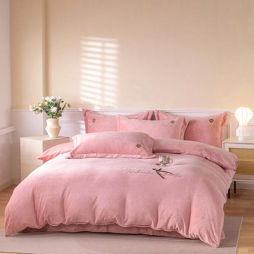 GRACE SPACE格调空间 牛奶绒床单四件套 秋冬绵软舒适保暖床单枕套床品 商品图8