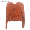 VIVIAN LIU薇薇安刘F2556302秋季女装新款V领开衫金属扣毛衣 商品缩略图0